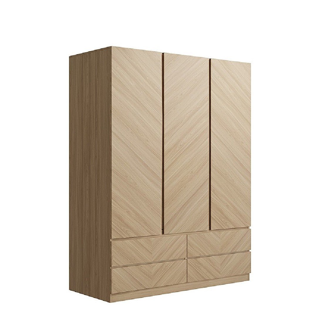 Catania Herringbone 3 Door 4 Drawer Wardrobe - GFW