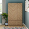 Catania Herringbone 3 Door 4 Drawer Wardrobe - GFW