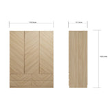 Catania Herringbone 3 Door 4 Drawer Wardrobe - GFW
