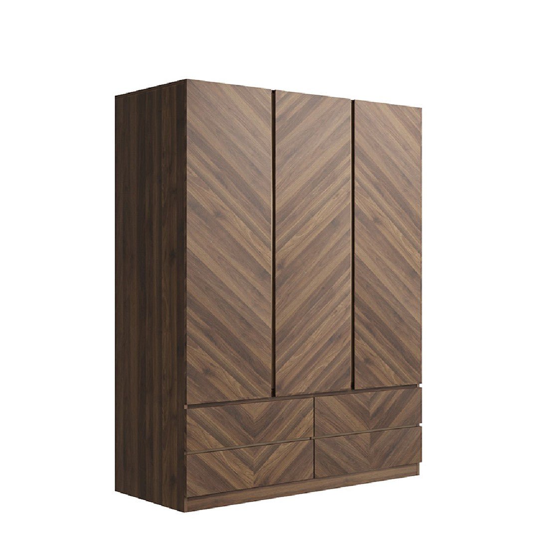 Catania Herringbone 3 Door 4 Drawer Wardrobe - GFW