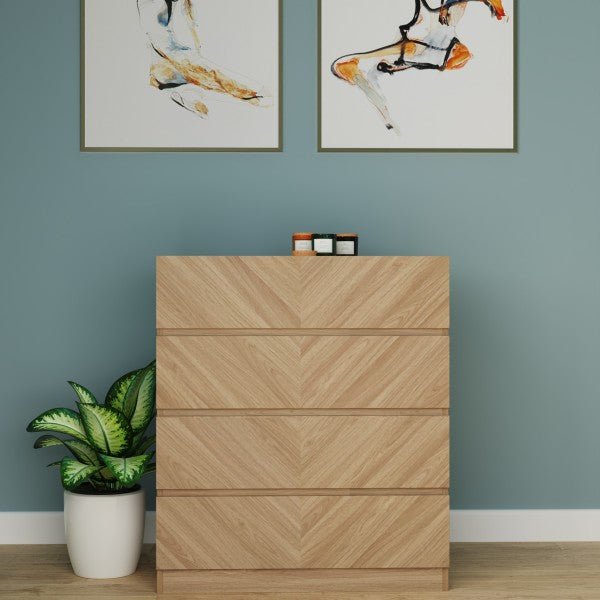 Catania Herringbone 4 Drawer Chest - GFW