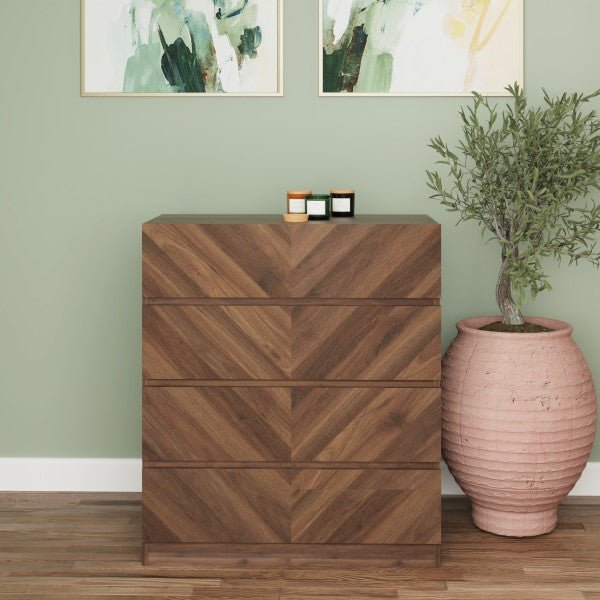 Catania Herringbone 4 Drawer Chest - GFW