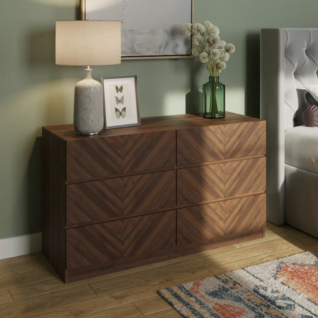 Catania Herringbone 6 Drawer Chest - GFW