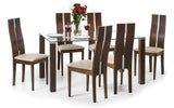 Cayman Glass and Walnut Beech Dining Table