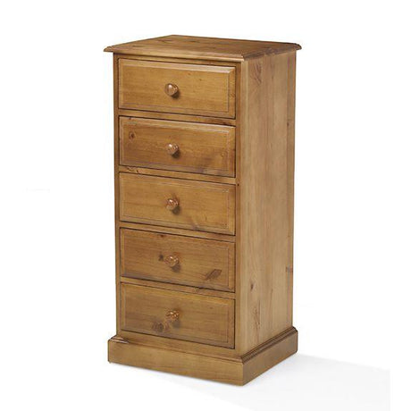 Maple 5 Drawer Tallboy Chest of Drawers