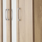 Charles 3 Door 2 Drawer Mirrored Wardrobe - Seconique