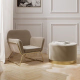 Charles Armchair With Gold Legs - LPD