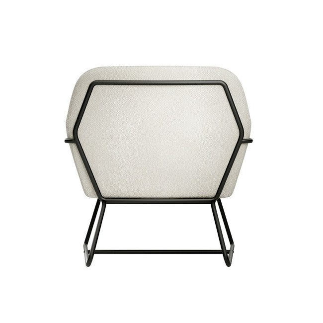 Charles Ivory Boucle Armchair With Black Legs - LPD