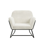 Charles Ivory Boucle Armchair With Black Legs - LPD
