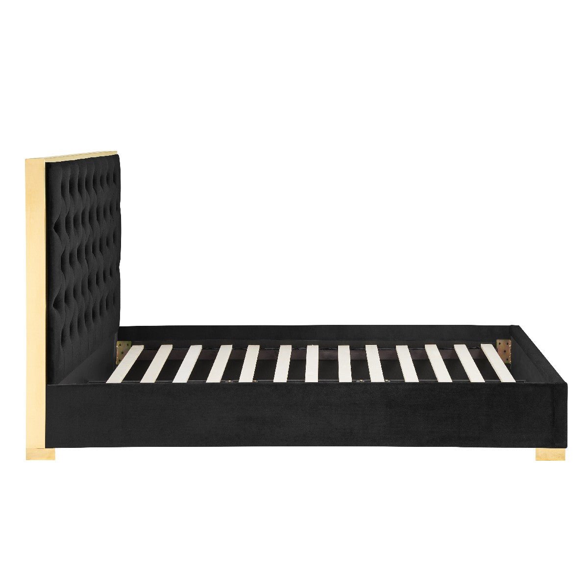 Chelsea Fabric Bed Frame with Gold Trim - Birlea