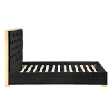 Chelsea Fabric Bed Frame with Gold Trim - Birlea