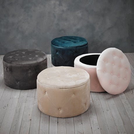Cleo Pink Storage Pouffe - LPD