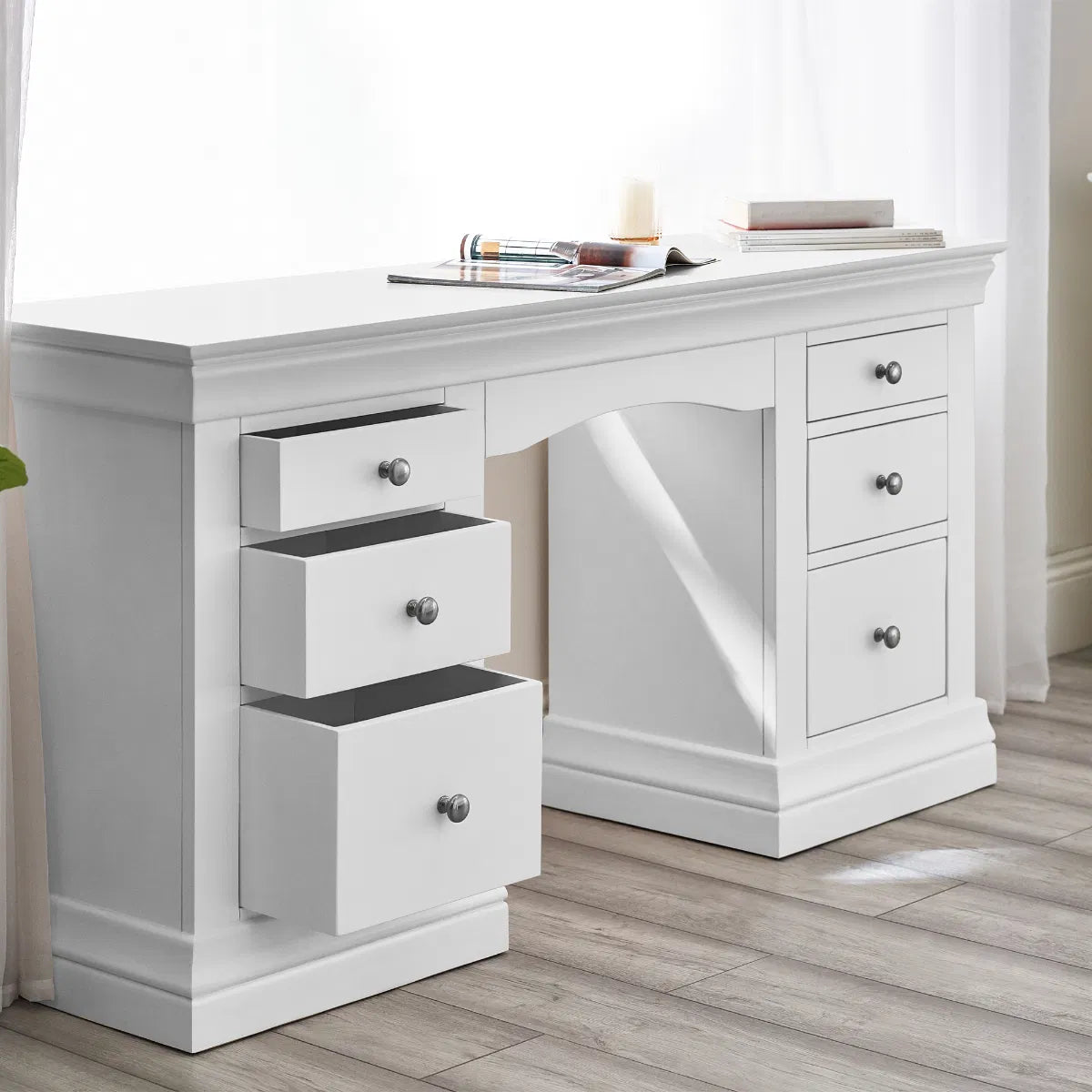 Clermont 6 Drawer Dressing Table - Julian Bowen