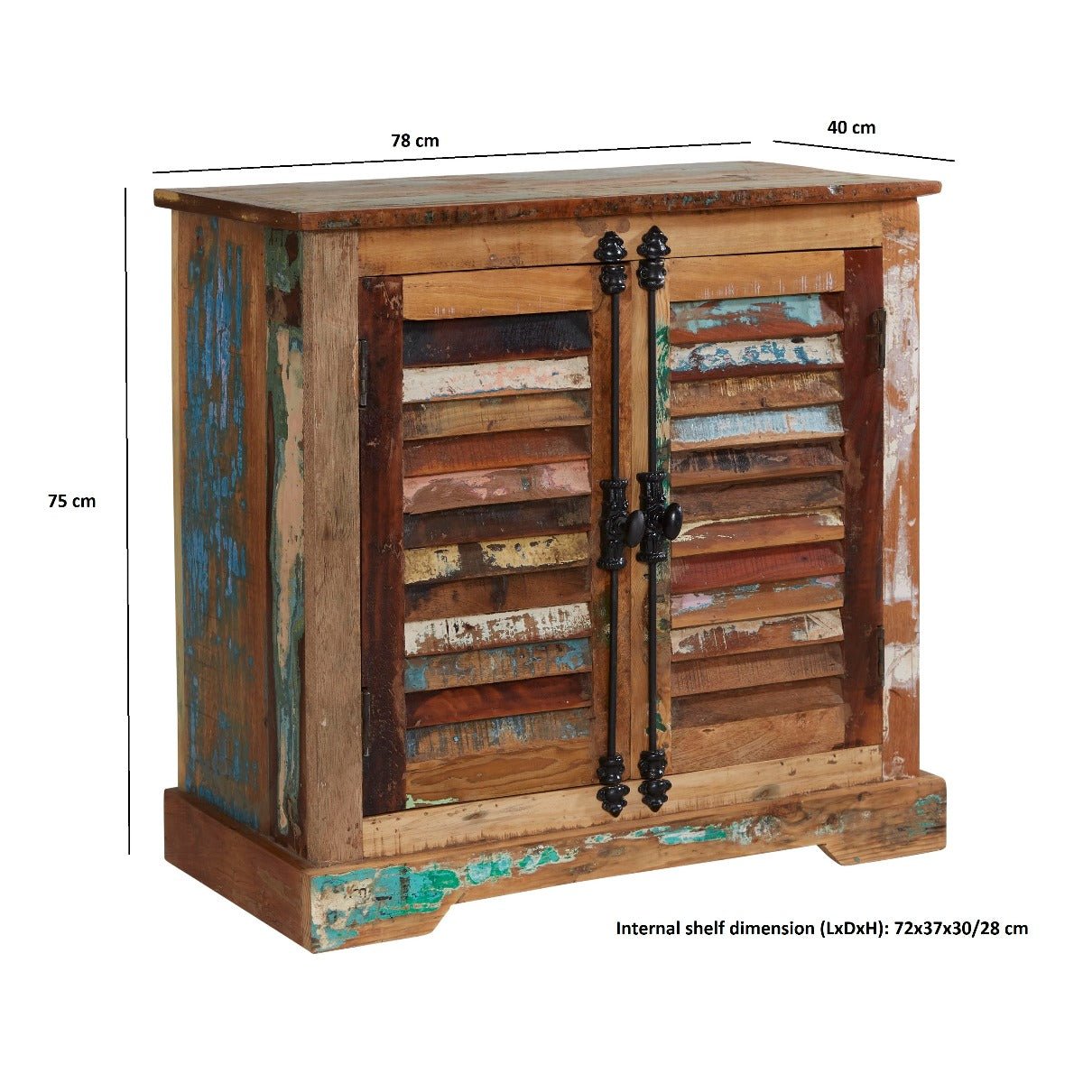 Coastal Rustic Distressed 2 Door 2 Drawer Sideboard - Indian Hub