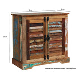 Coastal Rustic Distressed 2 Door 2 Drawer Sideboard - Indian Hub