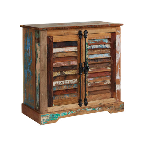 Coastal Rustic Distressed 2 Door 2 Drawer Sideboard - Indian Hub