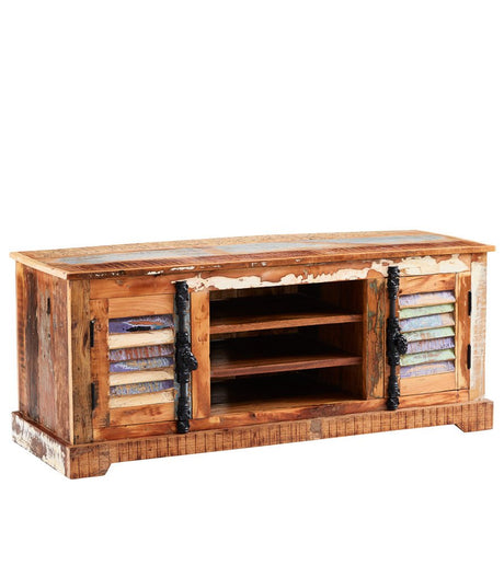Coastal Rustic Distressed 2 Door TV Unit - Indian Hub