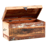 Coastal Rustic Distressed Trunk Box - Indian Hub