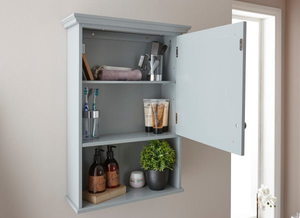 Colonial Grey Mirror Cabinet - GFW
