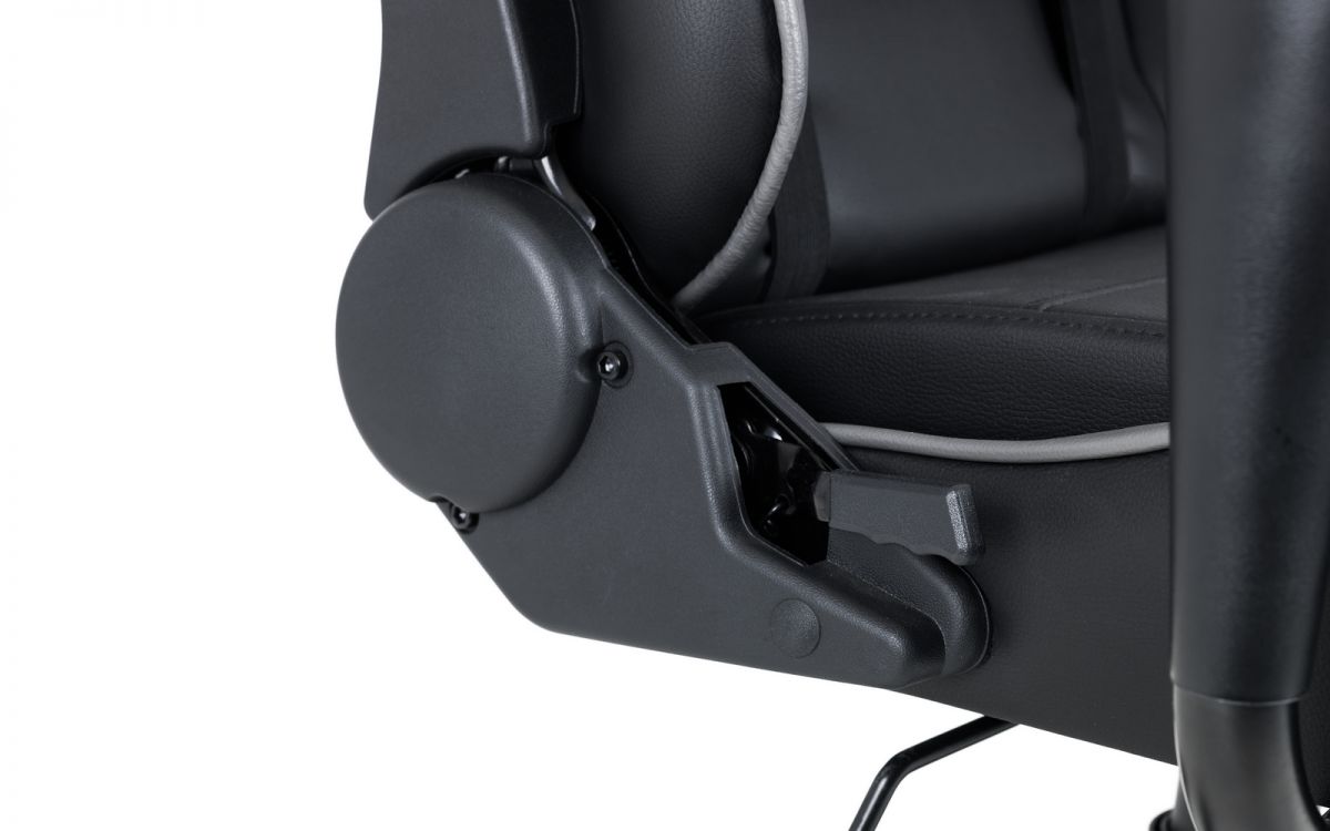 Comet Black and Grey Faux Leather Gaming Chair