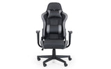 Comet Black and Grey Faux Leather Gaming Chair