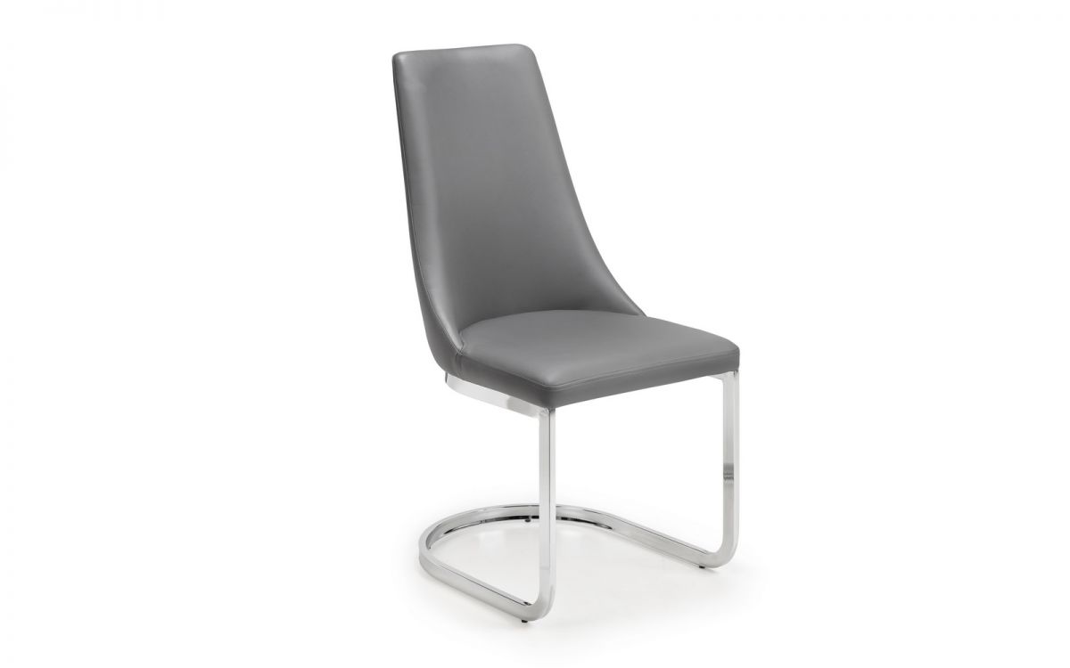 Como Pair of Grey Faux Leather Cantilever Chairs