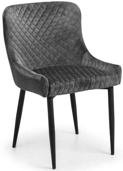Como High Gloss Grey Table & 6 Luxe Chairs - Julian Bowen