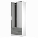 Contrast 2 Door 2 Drawer Mirrored Wardrobe - Welcome Furniture
