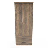 Contrast 2 Door 2 Drawer Wardrobe - Welcome Furniture