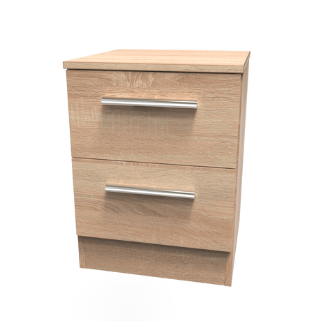 Contrast 2 Drawer Bedside Cabinet - Welcome Furniture