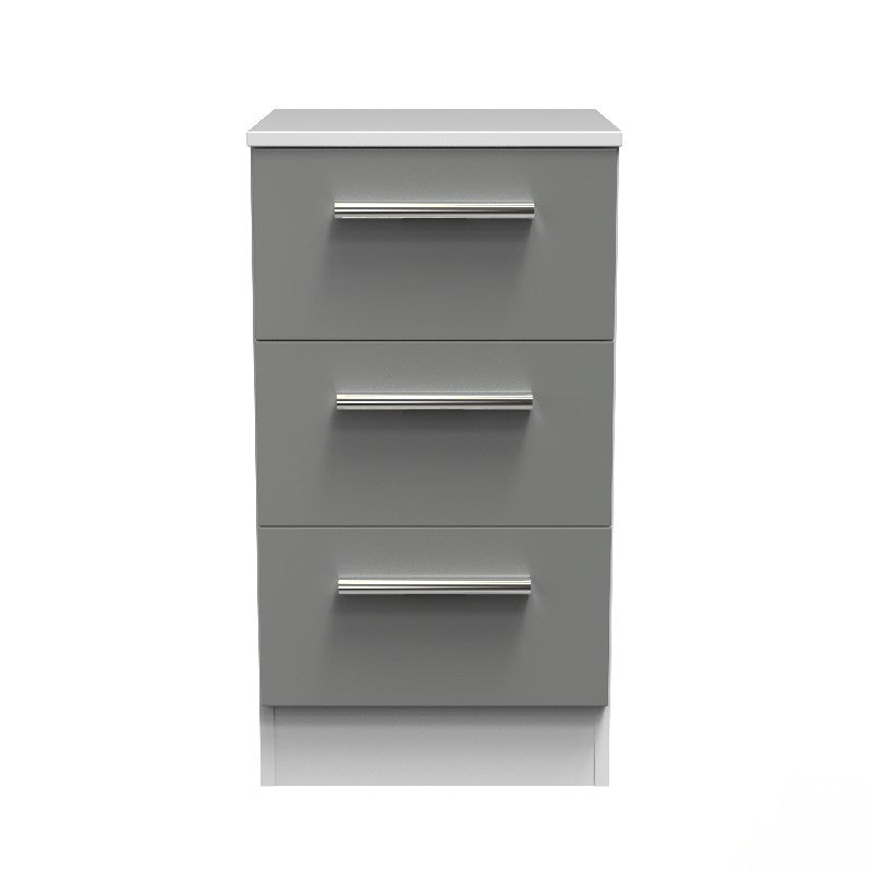 Contrast 3 Drawer Bedside Cabinet - Welcome Furniture