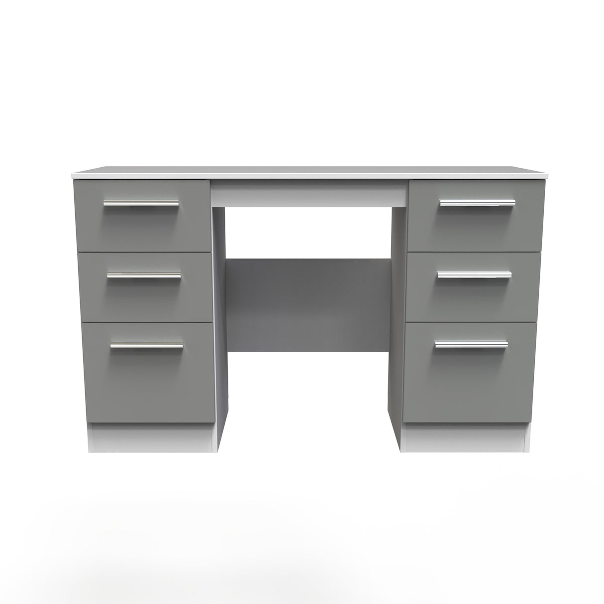 Contrast Double Pedestal 6 Drawer Dressing Table - Welcome Furniture