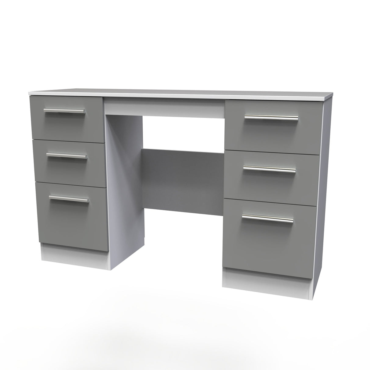 Contrast Double Pedestal 6 Drawer Dressing Table - Welcome Furniture