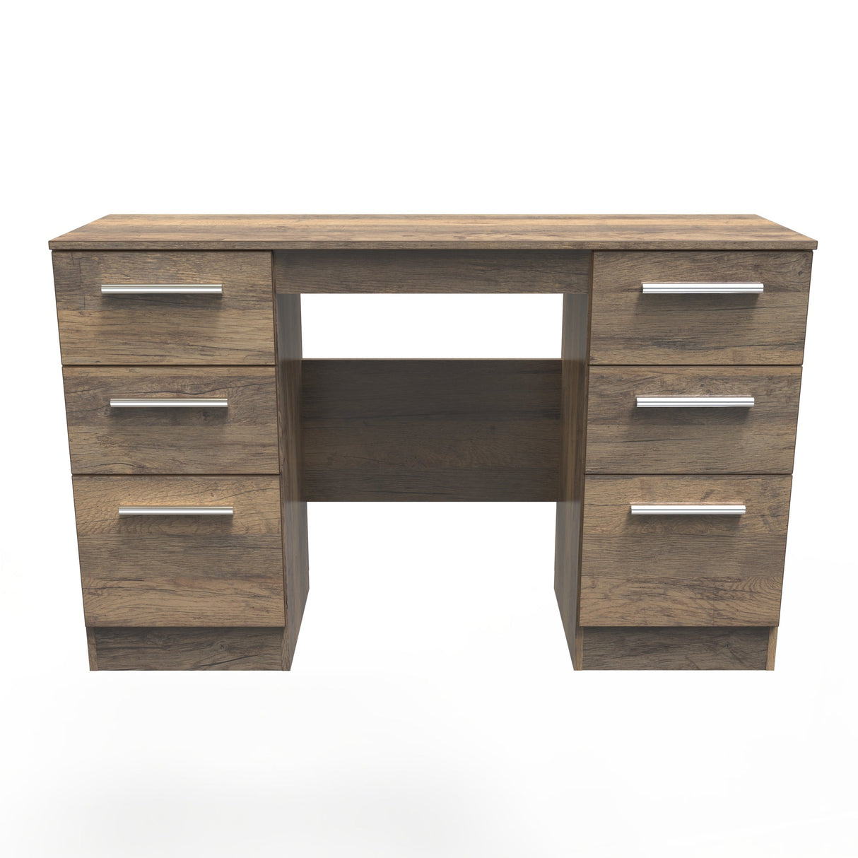 Contrast Double Pedestal 6 Drawer Dressing Table - Welcome Furniture