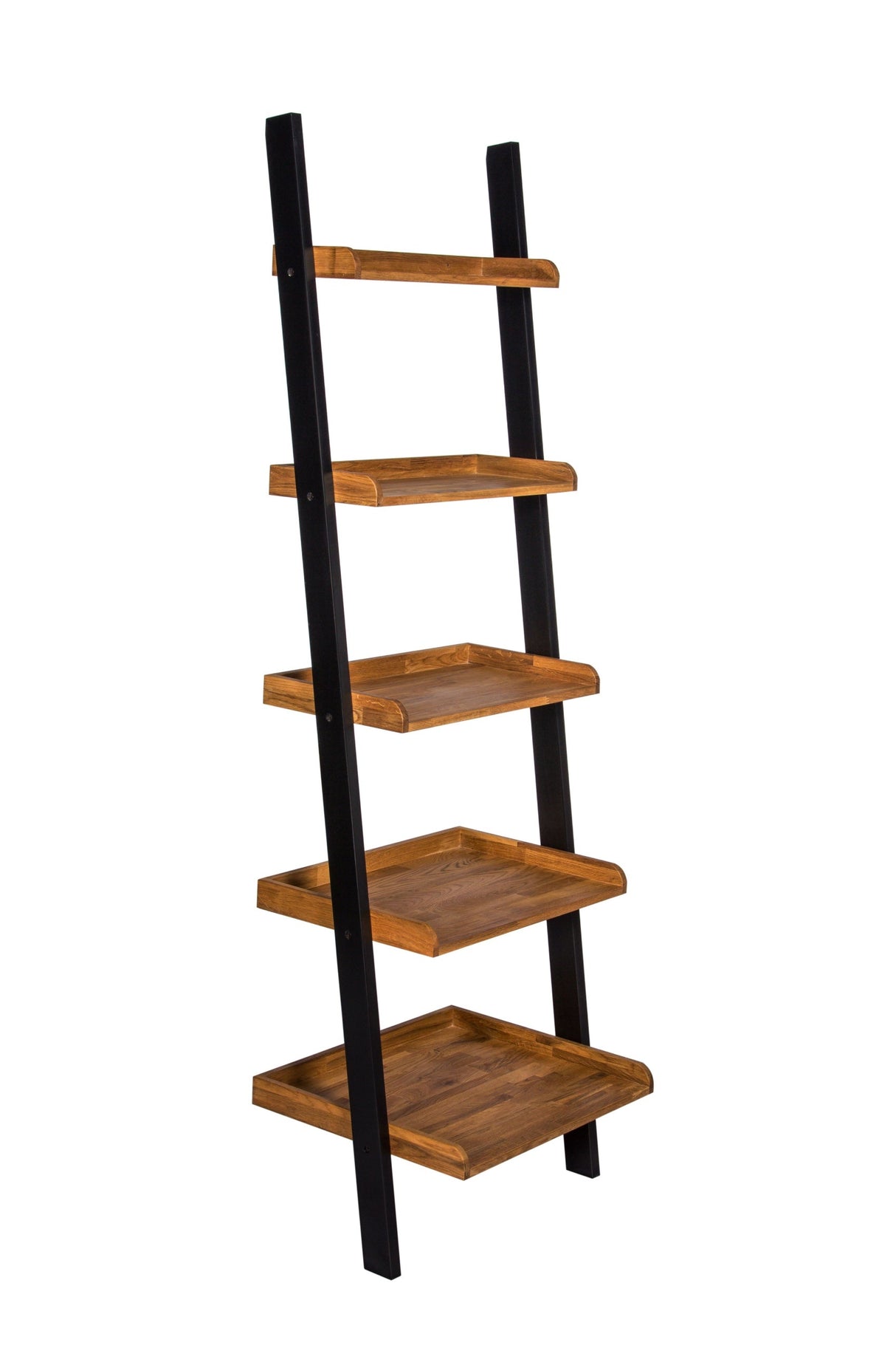 Copenhagen Black and Oiled Wood Ladder Shelf - LPD