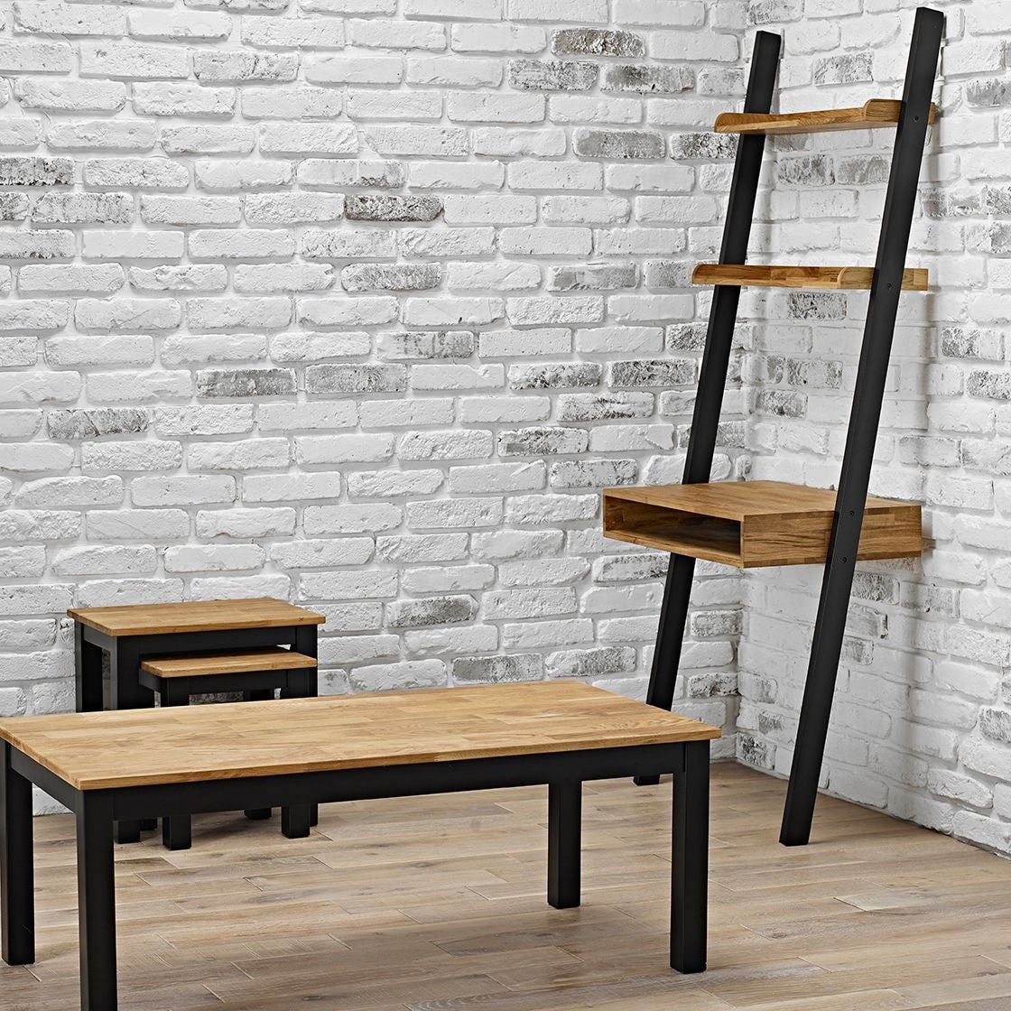 Copenhagen Black and Oiled Wood Nest of Tables - LPD