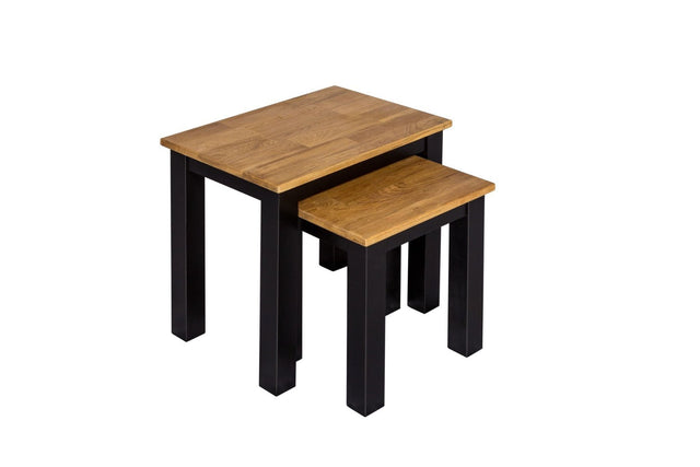 Copenhagen Black and Oiled Wood Nest of Tables - LPD