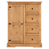 Corona 1 Door 4 Drawer Low Wardrobe - Seconique