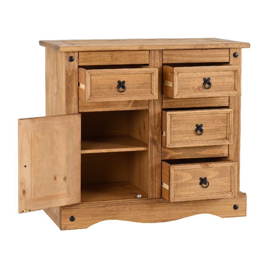 Corona 1 Door 4 Drawer Sideboard - Seconique