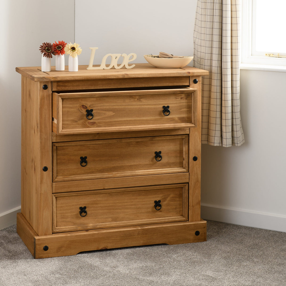 Corona 3 Drawer Chest - Seconique