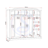 Corona 4 Door Wardrobe - Seconique