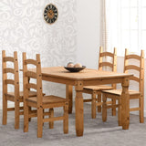 Corona 5ft Dining Table Set with 4 Chairs - Seconique