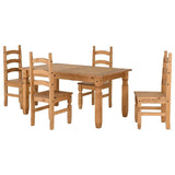 Corona 5ft Dining Table Set with 4 Chairs - Seconique