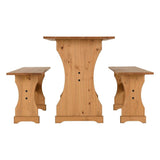 Corona Dinette Table Set with 2 Benches - Seconique