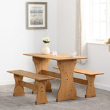Corona Dinette Table Set with 2 Benches - Seconique