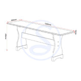 Corona Dinette Table Set with 2 Benches - Seconique