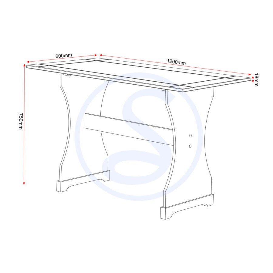 Corona Dinette Table Set with 2 Benches - Seconique