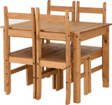 Corona Dining Table and 4 Chairs Set - Seconique
