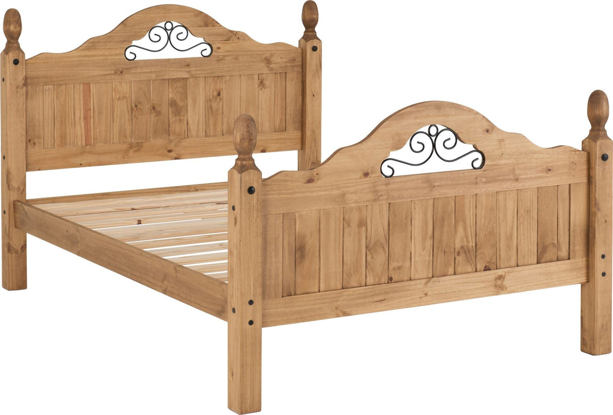 Corona Scroll 4ft 6in Bed High Foot End - Seconique