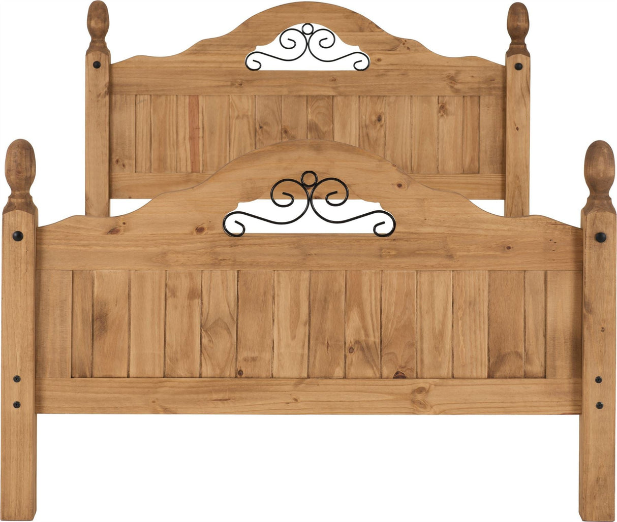 Corona Scroll 4ft 6in Bed High Foot End - Seconique
